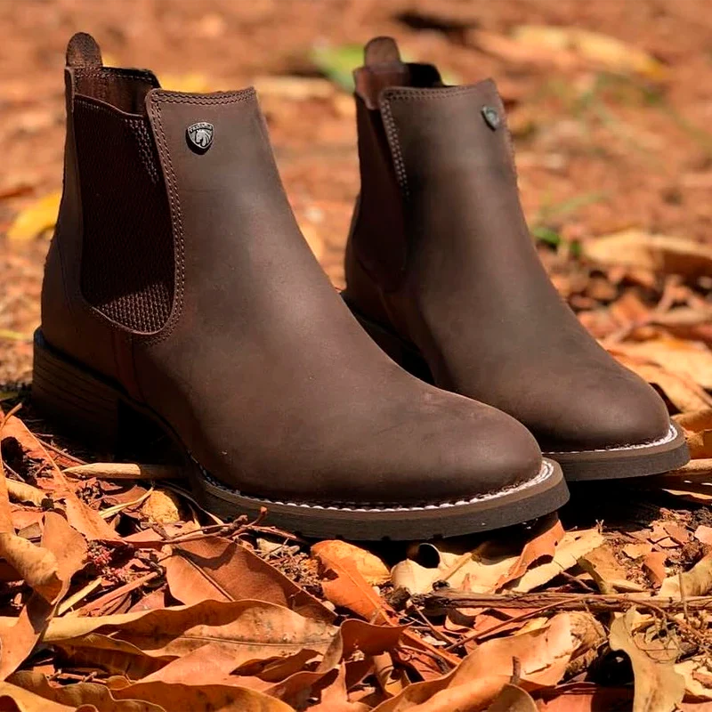 Kit Bota Masculina Montara em Couro Legítimo e Palmilha Ortopédica +BRINDES: Faca Inox, Chapéu e Cinto