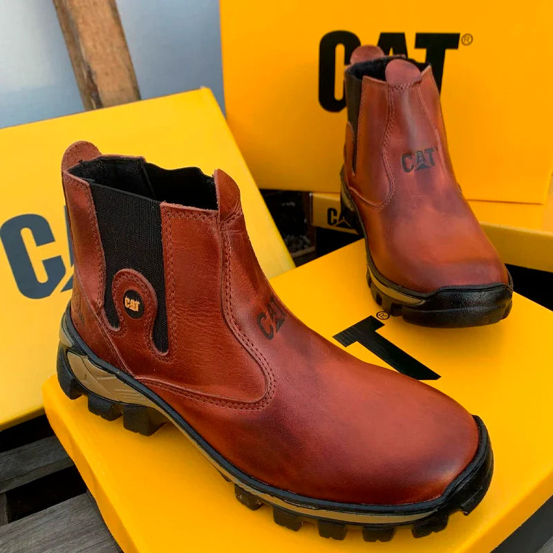 Kit Bota Masculina Adventure em Couro Legítimo e Palmilha Ortopédica +BRINDES: Chapéu, Cinto, Carteira e Copo