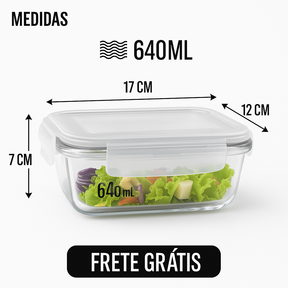 Kit 15 Potes Herméticos de Vidro + 10 Copos de Vidro Aruba de Brinde